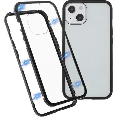 AppleKing s kovovým rámčekom a s tvrdeném sklom iPhone 13 - čierne