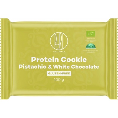 BrainMax Pure Protein Cookie Pistácie & Biela čokoláda BIO 100 g