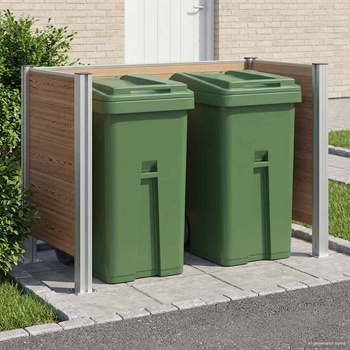 vidaXL Оградка за кошче Кафяво 161 x 85 x 115 см Алуминий и WPC (3429264)