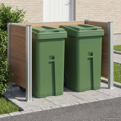 vidaXL Оградка за кошче Кафяво 161 x 85 x 115 см Алуминий и WPC (3429264)