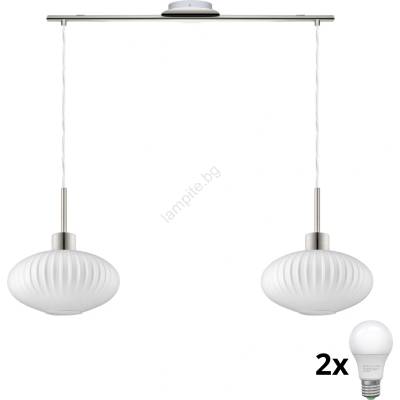 EGLO LED люстра на кабел HARMA 2xE27/60W/230V матов хром/бял (EG32519N)