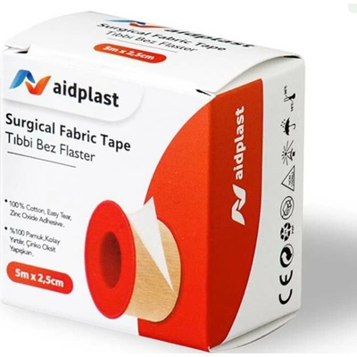 Aidplast Textilní bavlněná náplast na cívce 5 m × 2,5 cm