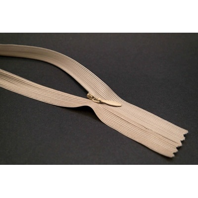 Nedeliteľný skrytý zips (3mm) rôzne farby - dĺžka 18 cm - 60 cm 18 cm Stredná béžová