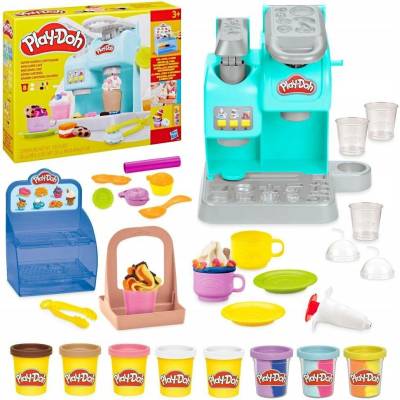 Play-Doh Kavárna Modelína Kávovar Káva 20 doplňků 8 tub
