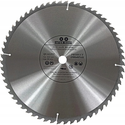Kotoučová pila na dřevo s vidiovým ostřím Inter-Kert 500x32 mm 60 zubů