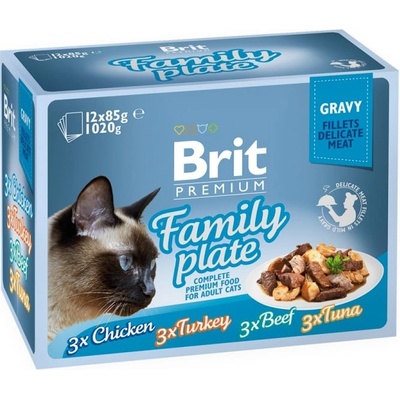 Brit Premium by Nature Delicate Fillets in gravy Family Plate 12x85 g