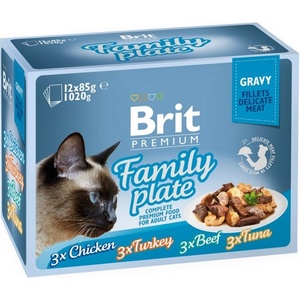 Brit Premium by Nature Delicate Fillets in gravy Family Plate 12x85 g