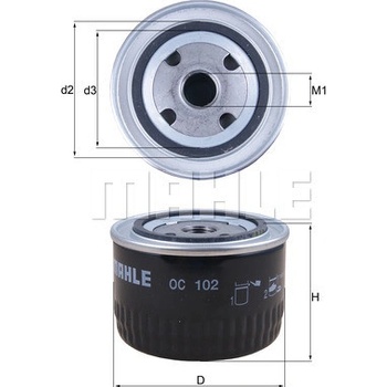 Olejový filter MAHLE ORIGINAL OC 102 (OC102)