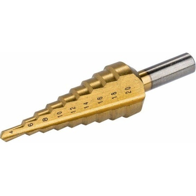 GEKO Stupňovitý vrták 4-20 mm, HSS+titan