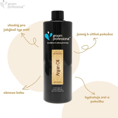 Groom Professional Argan Oil Shampoo hydratační šampon s arganovým olejem 1 l