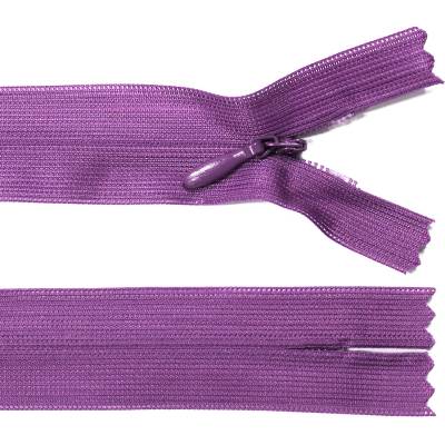 Spirálový zip no.3 skrytý nerozepínací 60cm - více barev color: 739 fialová