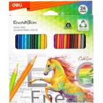  Цветни моливи 24цв. Deli Enovation 113-24 триъгълно тяло