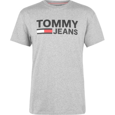 Tommy Jeans Corp Logo Tee - Lt Grey Htr