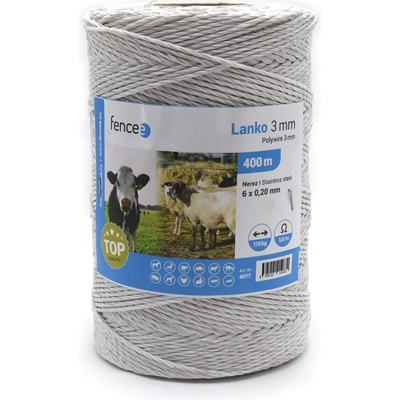 VNT electronics s.r.o. Lanko pro elektrický ohradník, průměr 3 mm, bílé, délka 400 m