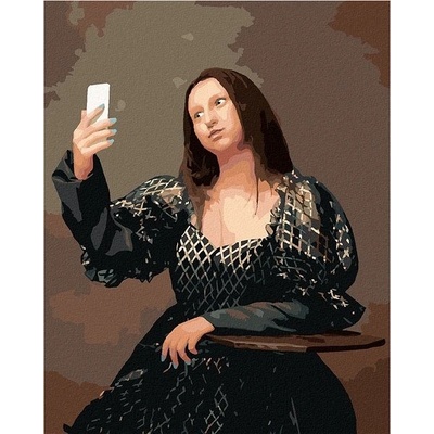 zuty Malování podle čísel Mona Lisa selfie 40 x 50 cm bez rámu a bez vypnutí plátna