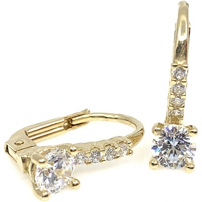 Jan Kos jewellery zlaté náušnice s bílým kamenem 59631437