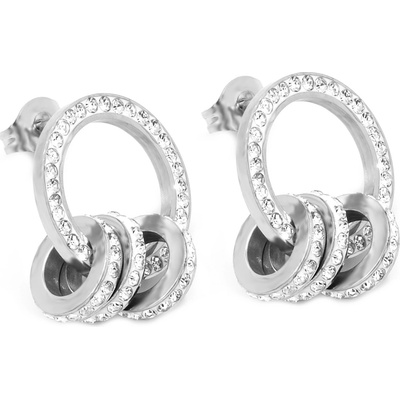 BRUNOshop.cz Visací náušnice KROUŽKY s kamínky S3825