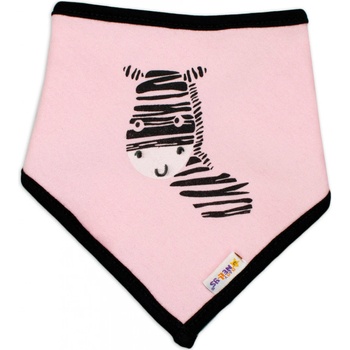 Baby Nellys Detský bavlnený šatka na krk Zebra ružový