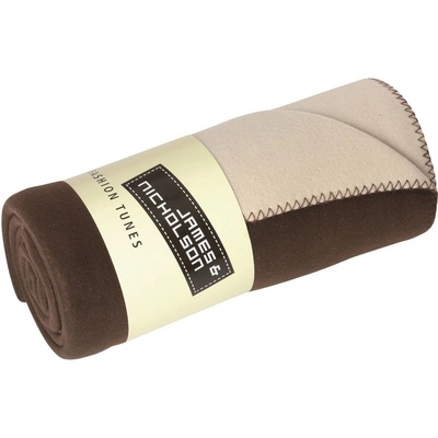 James & Nicholson Fleece deka JN952 Hnedá smotanová 150x170