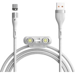 Baseus Кабел с магнитни конектори за Apple продукти с Lightning, microUSB и USB-C (100 см) - Baseus Zinc Magnetic Safe Fast Charging Data Cable (CA1T3-A02) (бял) (CA1T3-A02)