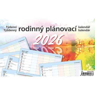 Týdenní rodinný plánovací stolní 2026