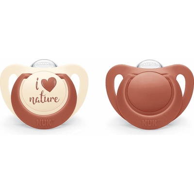 Nuk Силиконови залъгалки NUK for Nature - Червени, 6-18 m, 2 броя (10176297)