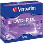 Verbatim DVD+R(опаковка от 5 бр. )DoubleLayer/Jewel/8x/8, 5GB (43541)