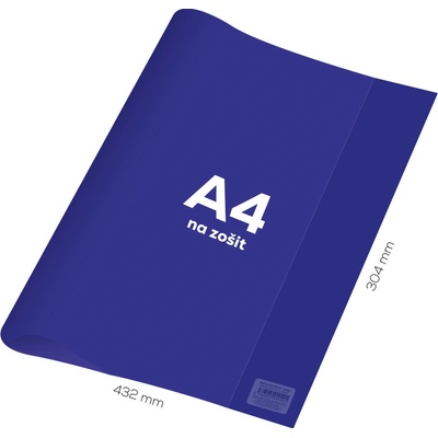 Junior Obal na sešit A4 PVC 432x304 mm průhledný modrý