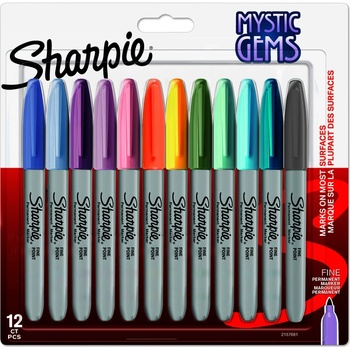 Sharpie Комплект перманентни маркери Sharpie Mystic Gems, F, 12 цвята (31126-А)