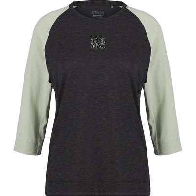 Stoic Дамска фланелка с къс ръкав за колоездене Stoic Women's PerformanceMerino LofsdalenSt. MTB 3/4 Tee Cycling jersey - Light Agave Green / Black (156-2839-0212)