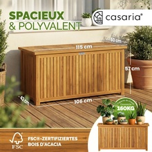 Casaria Úložný box z akáciového dreva 115x50x59cm 101835