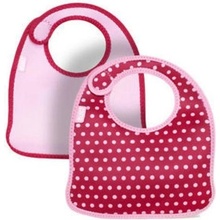 Sada 2 ch barevných bryndáčků Built Infant Bib Baby Pink Mini Dots