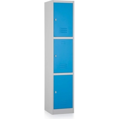 Rauman ral 5012 3 boxy 38 x 45 x 185 cm otočný zámek modrá