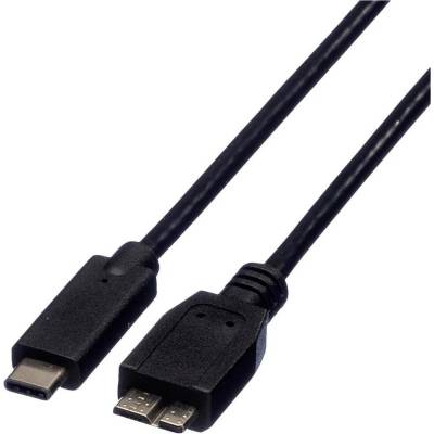 Roline 11.02.8872 USB, USB 3.2 Gen1 (USB 3.0 / USB 3.1 Gen1) USB-A zástrčka, USB Micro-A zástrčka, 0,8m, černý