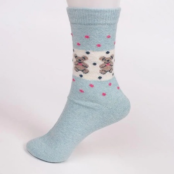 Image 1 of Дамски зимни чорапи в светлосиньо с мечета