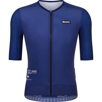 Santini Фланелка с къс ръкав за колоездене Santini Mads Pedersen Momentum Series Short Sleeve Jersey Cycling jersey - Navy - размер XL (056-4329-0115)