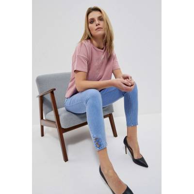 Moodo Сини дънки със среден талия и копчета на крачолите Moodo Moodo | Sin | ЖЕНИ | XS