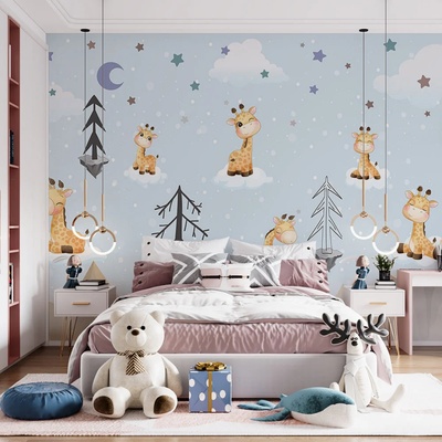 Art gift Фототапет - Жирафчета и облаци