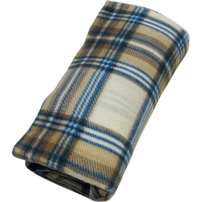 TiaHome Deka Fleece hnědá karo 150x200