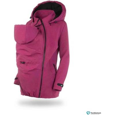Tehotenská softshellová bunda Enigma 4v1 na nosenie detí Plum Melange