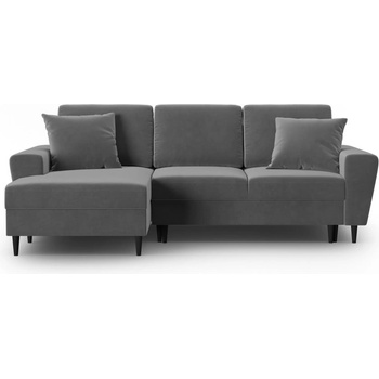 Cosmopolitan Design Светлосив кадифен разтегателен ъглов диван с място за съхранение (ляв ъгъл) Kyoto - Cosmopolitan Design (COS_LCF_2_F1_KYOTO8)