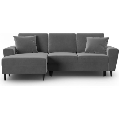 Cosmopolitan Design Светлосив кадифен разтегателен ъглов диван с място за съхранение (ляв ъгъл) Kyoto - Cosmopolitan Design (COS_LCF_2_F1_KYOTO8)