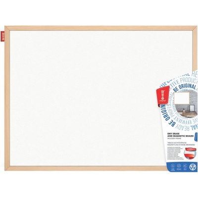 MEMOBE Magnetická bílá tabule v dřevěném rámu 90 x 60 cm 10 ks