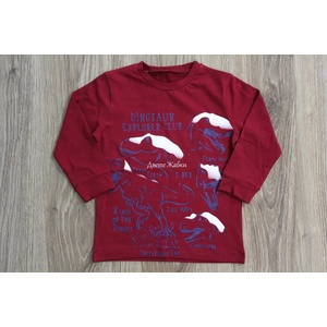 Rudi fashion Блуза с дълъг ръкав Dinosaur, 98, 104, 110, 116 /бордо/