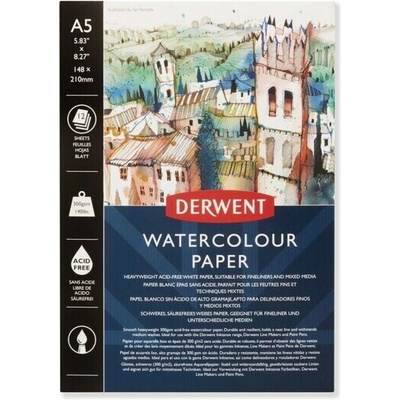 Derwent Watercolor Paper Pad A5 300 g 12 listov