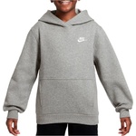 Nike Детски суичър Nike Kid's Sportswear Club Fleece Pullover Hoodie - Dark Grey Heather / White - размер M (704-6169-0313)