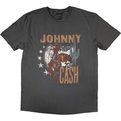 Johnny Cash tričko Cowboy šedé