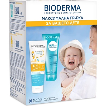 BIODERMA Комплект - Слънцезащитно мляко и Почистващ гел, 2 x 200 ml