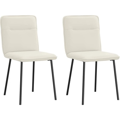 vidaXL Трапезни столове, 2 бр, кремави, кадифе (4101218)