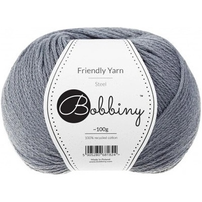 Bobbiny bavlněná příze FRIENDLY YARN 1,5mm steel